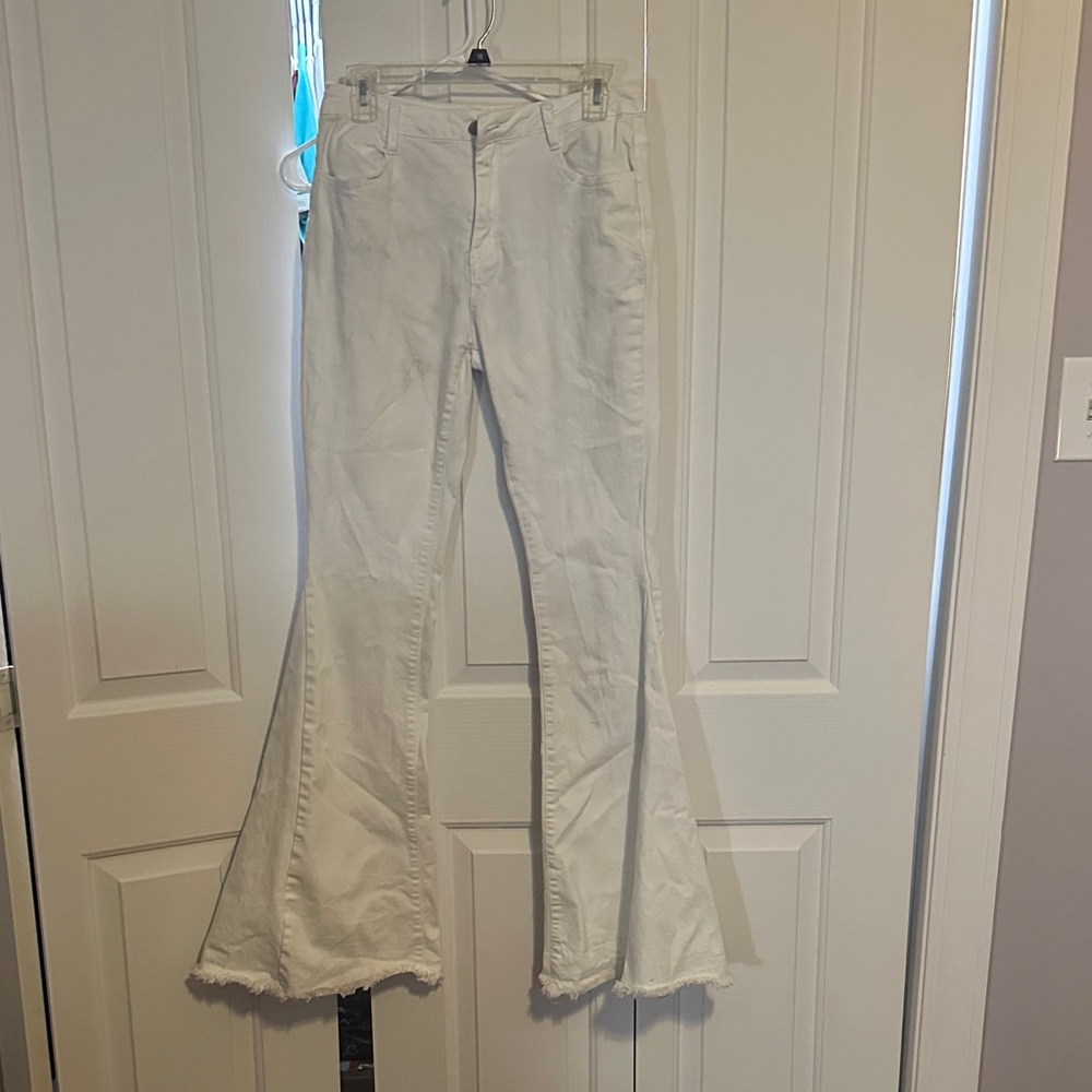 Altar'd State Cream Flared Jeans